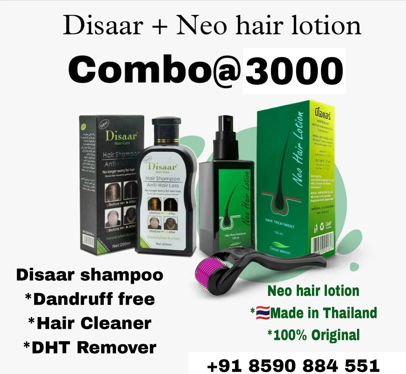 Disaar shampoo and Neo Hair Lotion combo